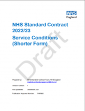 NHS Standard Contract 2022/23 Service Conditions (Shorter Form)